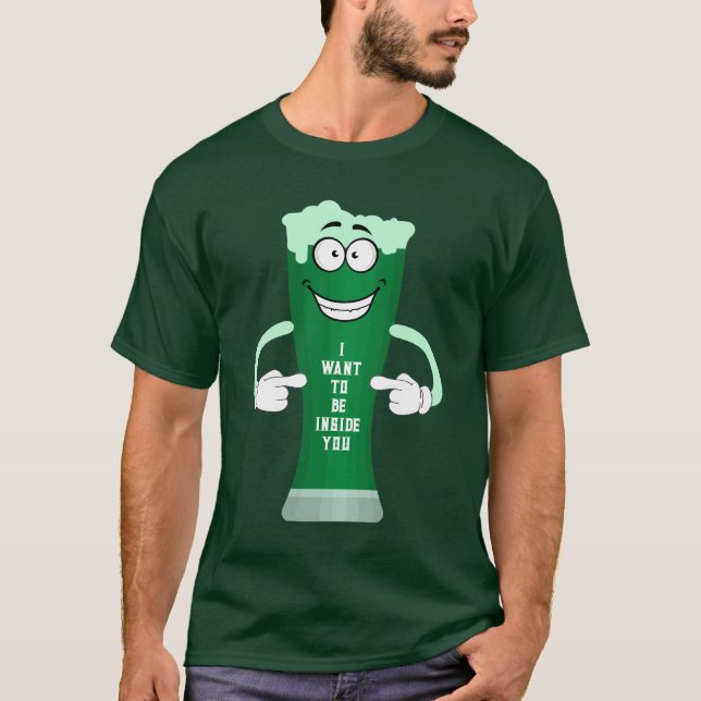 Green Patrick's Beer Funny Saying Patrick's Day T-Shirt (Front)