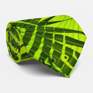Green Pattern Abstract Foliage Contemporary Neck Tie