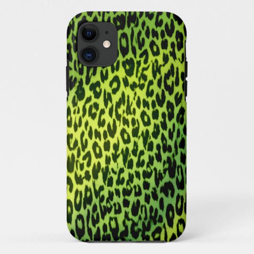 Green pattern animal skin texture of leopard iPhone 11 case