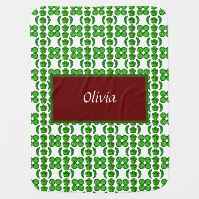 Green Pattern Baby Blanket (Front)