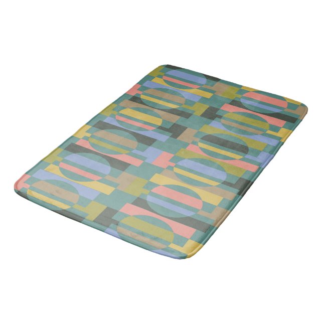 Green pattern bath mat - Biscayne (Angled)