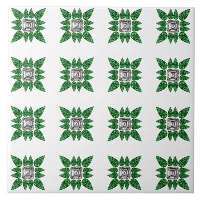 Green Pattern Ceramic Tile (Front)