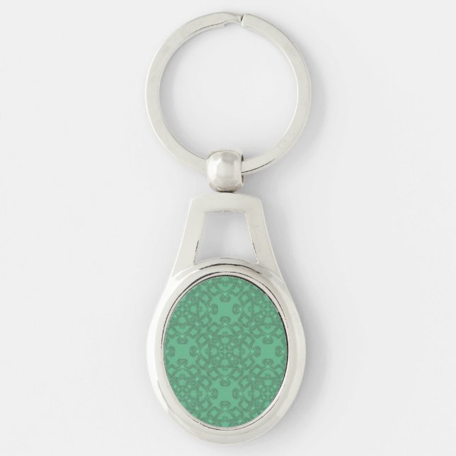 Green pattern keychain (Front)