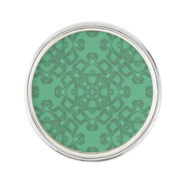 Green pattern lapel pin (Front)
