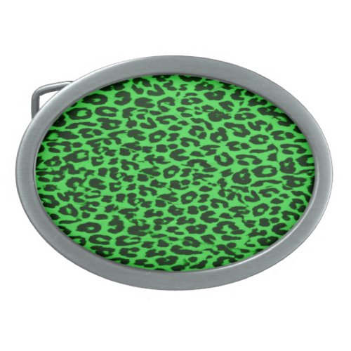 Green pattern leopard fur texture belt buckle