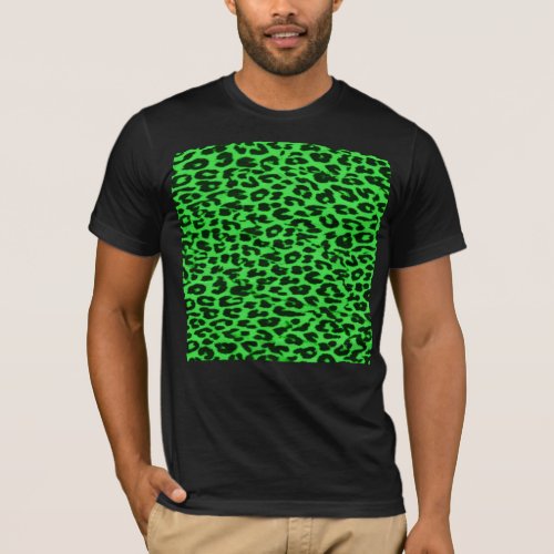 Green pattern leopard fur texture T_Shirt