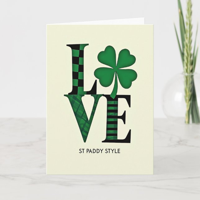 Green Pattern Love Card (Front)