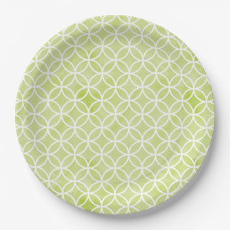 Green Pattern Paper Plates