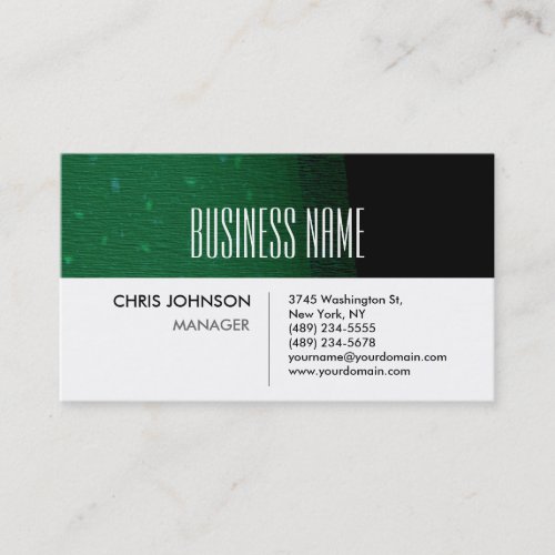 Green Pattern Stripe White Charm Business Card