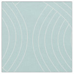 Green Pattern, White Interlocking Repeating Lines Fabric