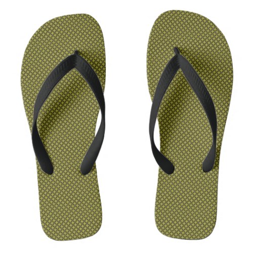 Green Patterned Flip Flops