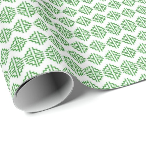 Green Patterned Hmong Wrapping Paper