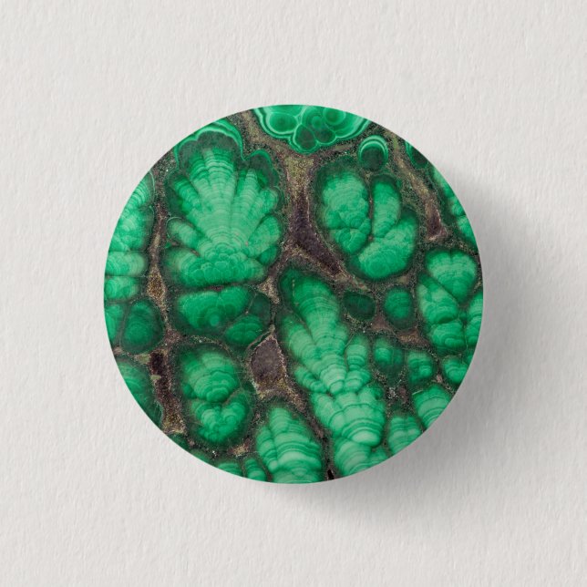 Green Patterned Malachite Button (Front)