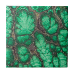 Green Patterned Malachite Ceramic Tile