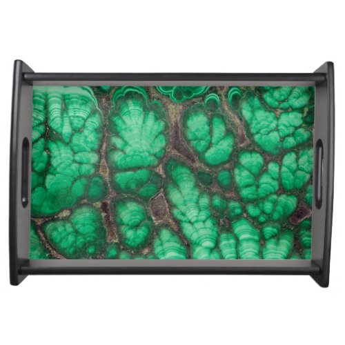 Green Patterned Malachite Serving Tray