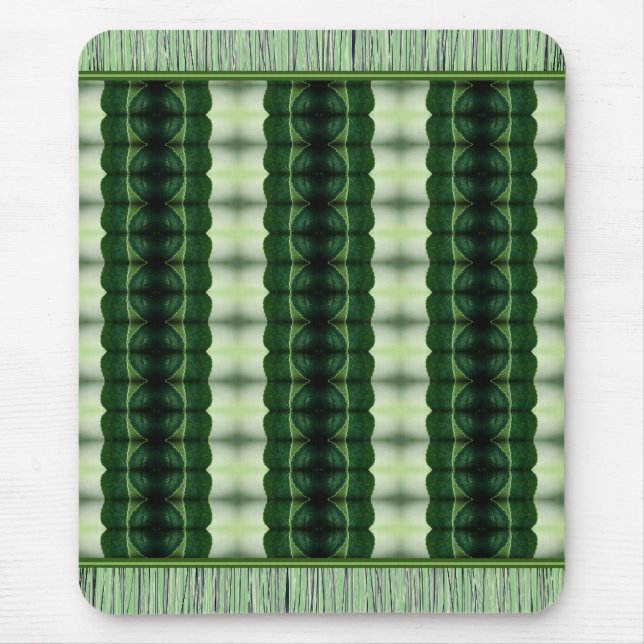 Green Patterned Rug Style Mouse Pad (Front)