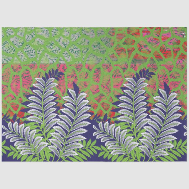 Green & Patterned Tissue Paper | Unique Designs (Front)