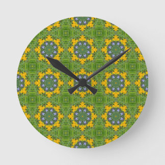 Green Patterned Wall Clock