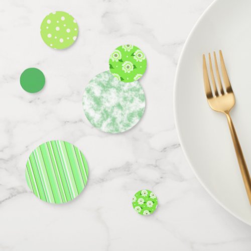Green Patterns Confetti