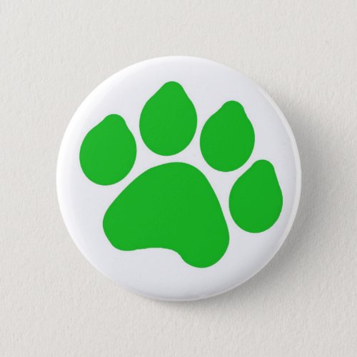 Green Paw Print Button