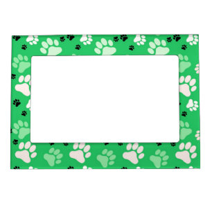 Green Paw Print Magnetic Photo Frame