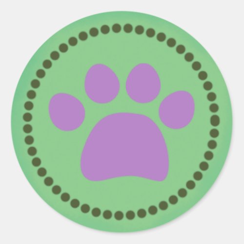 Green Paw Print Sticker