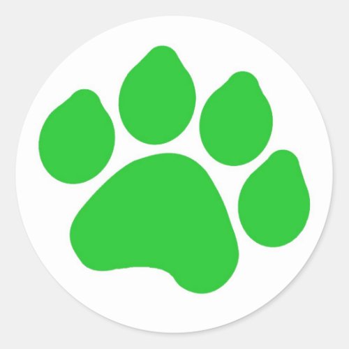 Green Paw Print Sticker