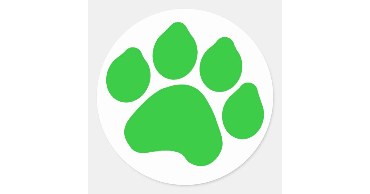 green paw print sticker zazzlecom