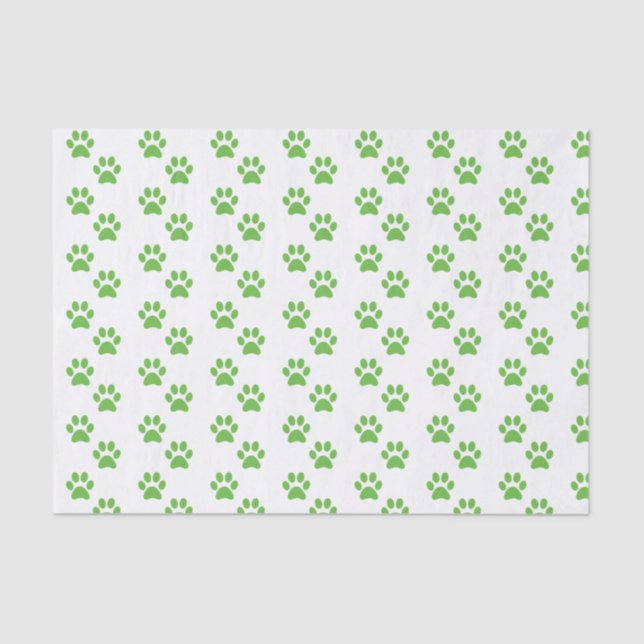 Green Paw Print Tissue Paper (Front)