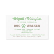 Green Paw Prints Dog Walker Business Card