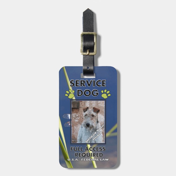 Green Paws Service Dog Photo ID Luggage Tags