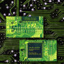 Green PCB board circuit electronics engineer Business Card