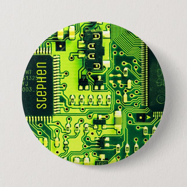 Green PCB board, electronic parts printed circuit Button (Front)