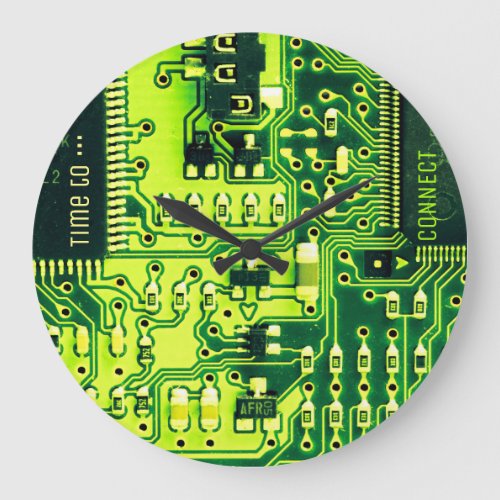 Green PCB board electronic parts printed circuit Large Clock