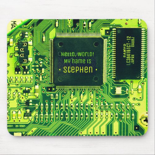 Green PCB board electronic parts printed circuit Mouse Pad