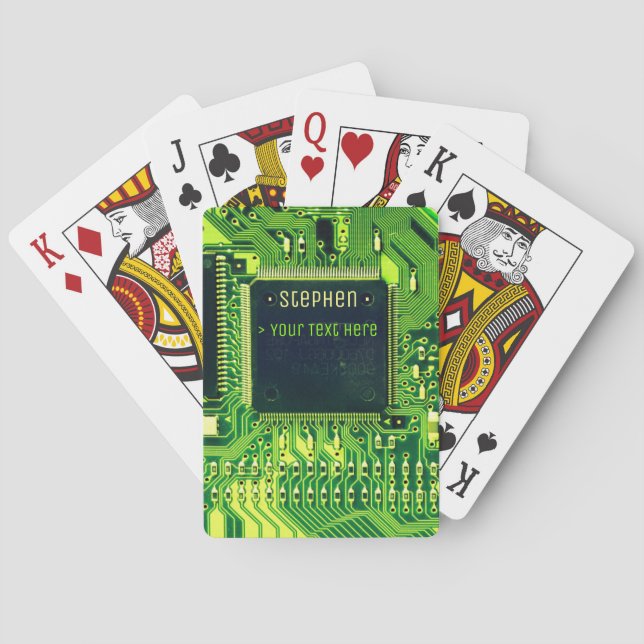Green PCB board, electronic parts printed circuit Poker Cards (Back)