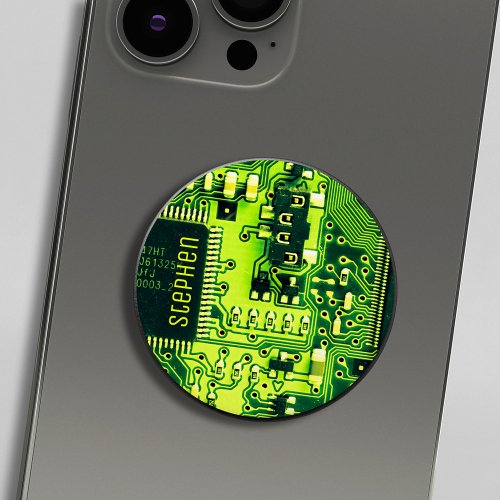 Green PCB board electronic parts printed circuit PopSocket