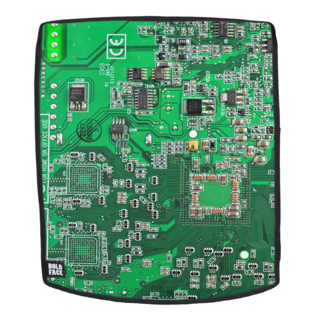 Green PCB Circuit Board Design for IT Pros Backpack (Removable Face)