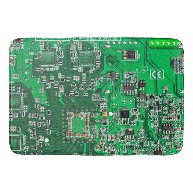 Green PCB Circuit Board Design for IT Pros Bath Mat (Front)