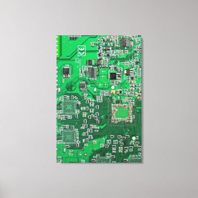 Green PCB Circuit Board Design for IT Pros Canvas Print (Front)