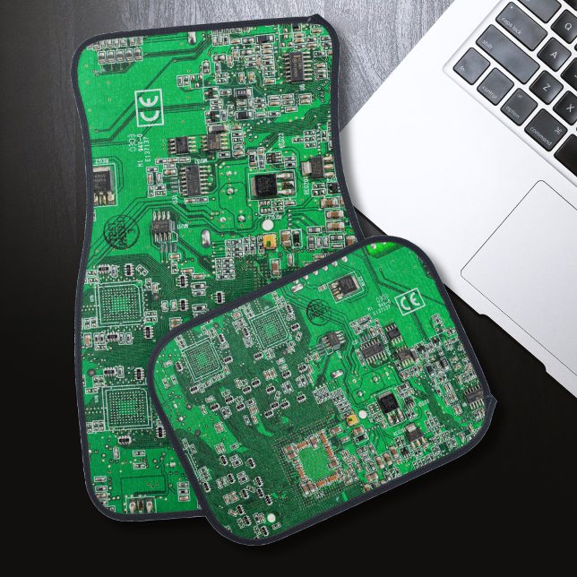 Green PCB Circuit Board Design for IT Pros Car Floor Mat (Creator Uploaded)