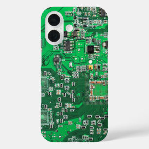 Green PCB Circuit Board Design for IT Pros iPhone 16 Case