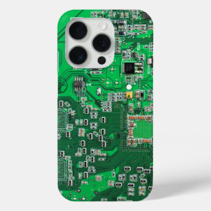 Green PCB Circuit Board Design for IT Pros iPhone 15 Pro Case