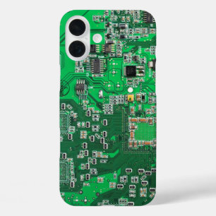 Green PCB Circuit Board Design for IT Pros iPhone 16 Plus Case