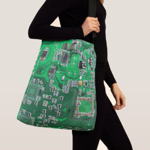Green PCB Circuit Board Design for IT Pros Crossbody Bag
