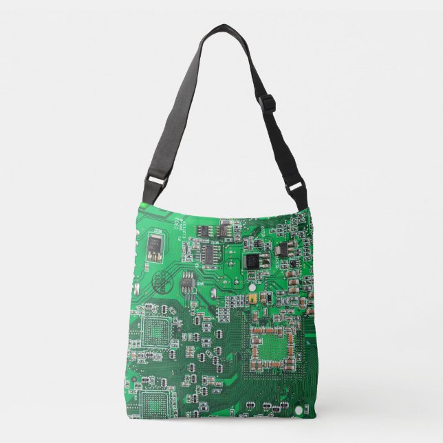 Green PCB Circuit Board Design for IT Pros Crossbody Bag (Front)