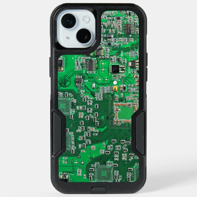 Green PCB Circuit Board Design for IT Pros iPhone 15 Plus Case (Back)