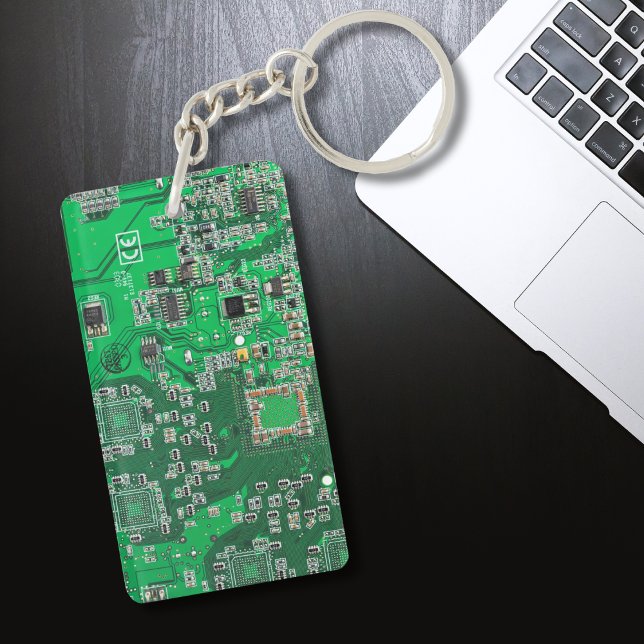 Green PCB Circuit Board Design for IT Pros Keychain (Creator Uploaded)