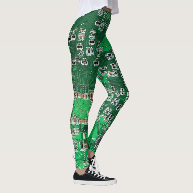 Green PCB Circuit Board Design for IT Pros Leggings (Right)