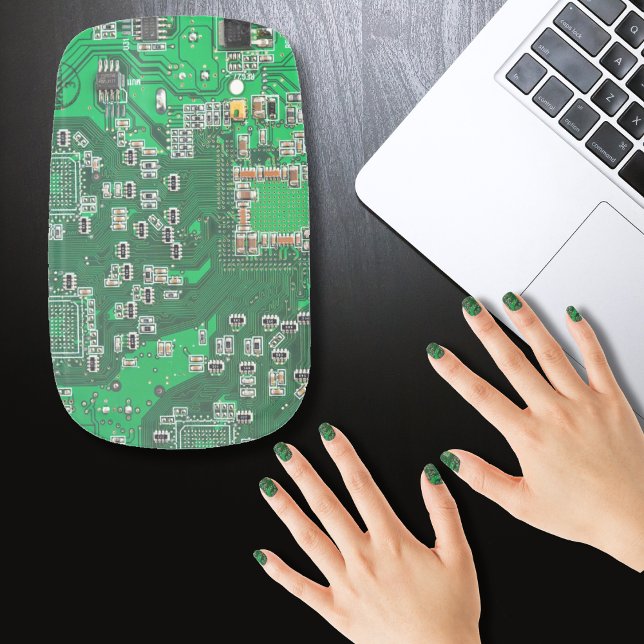 Green PCB Circuit Board Design for IT Pros Minx Nail Art (Creator Uploaded)